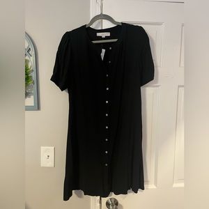 Loft Black button down dress 10